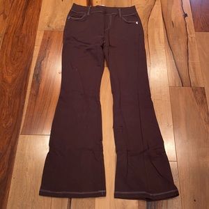 NWOT~ RANDOM HEARTS~ BROWN FAUX JEAN BOOTCUT YOGA PANTS ~ GIRLS SIZE LARGE